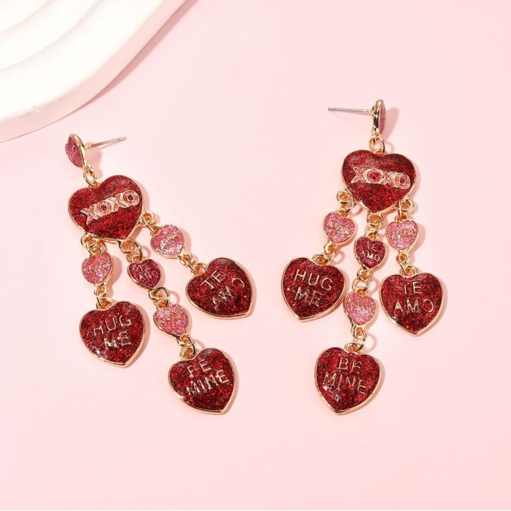 Chandelier Heart Earrings - Picture 3 of 3